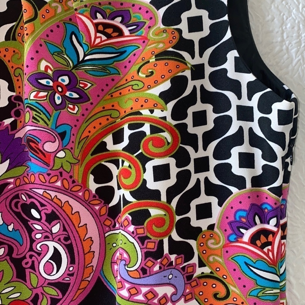 Voir Voir Retro Shift Sleeveless Paisley Print Midi Dress - Picture 3 of 6